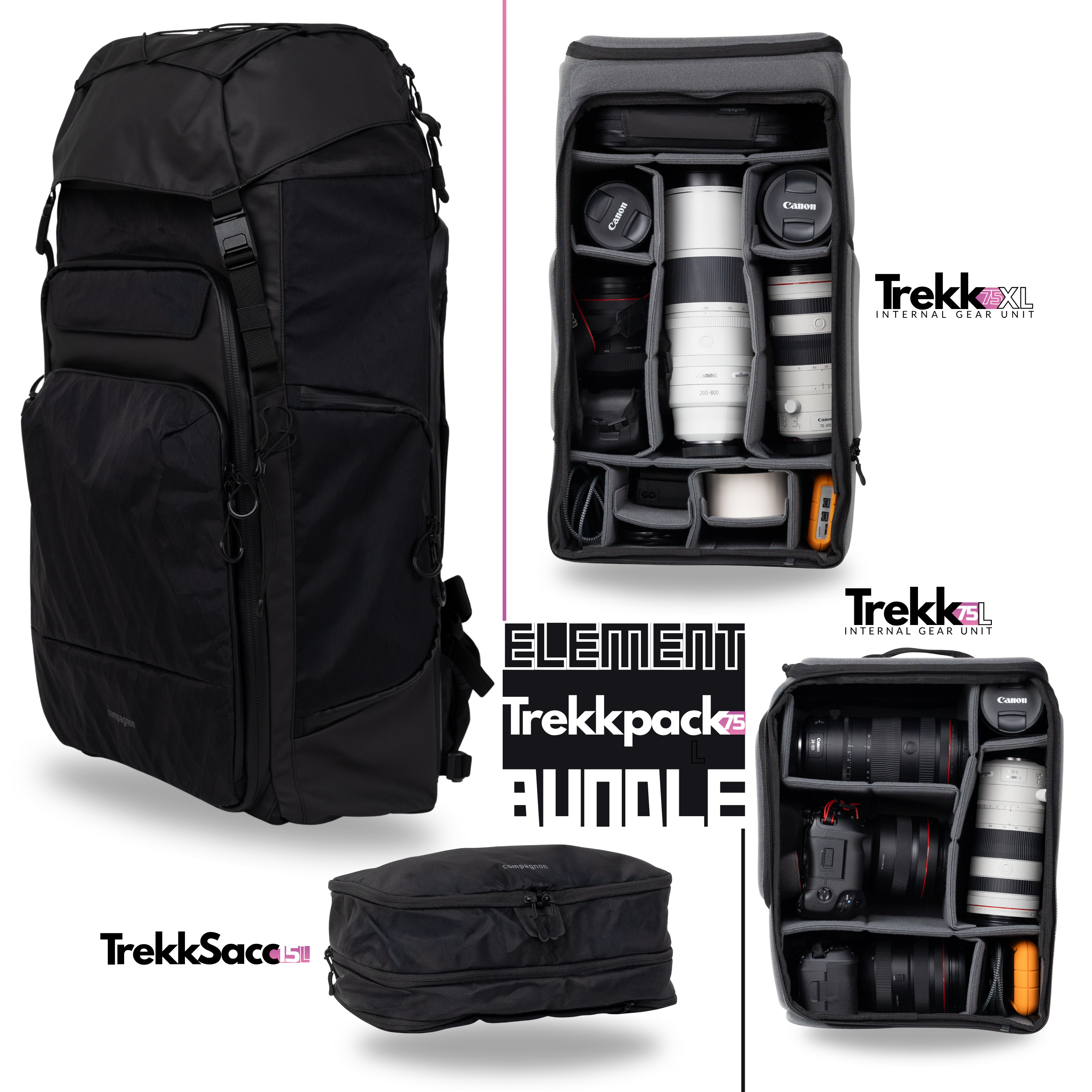 Element trekkpack 75L - Komplett set