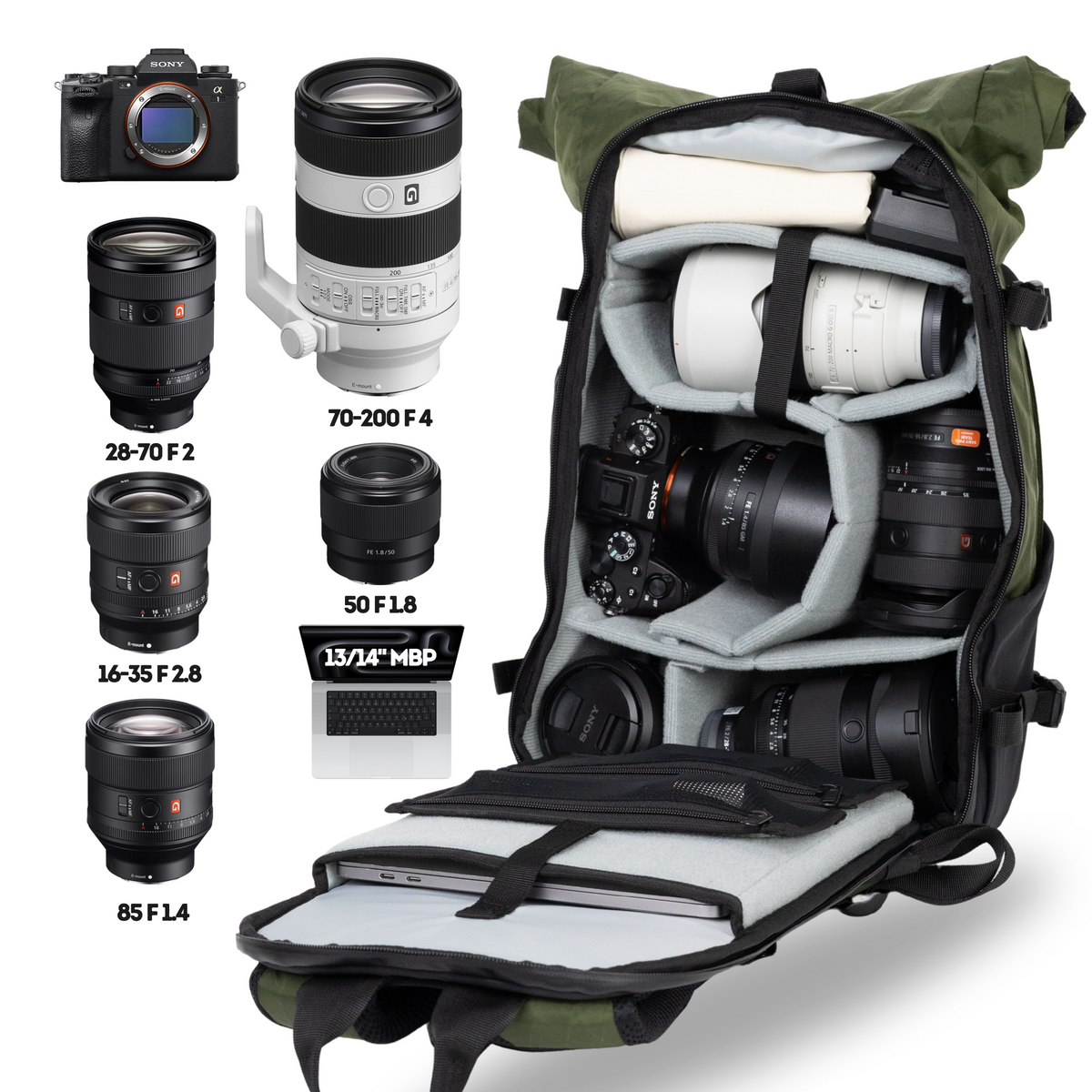 Element Backpack Inside Element Backpack 20L Forest Green | Lightweight & Versatile | compagnon