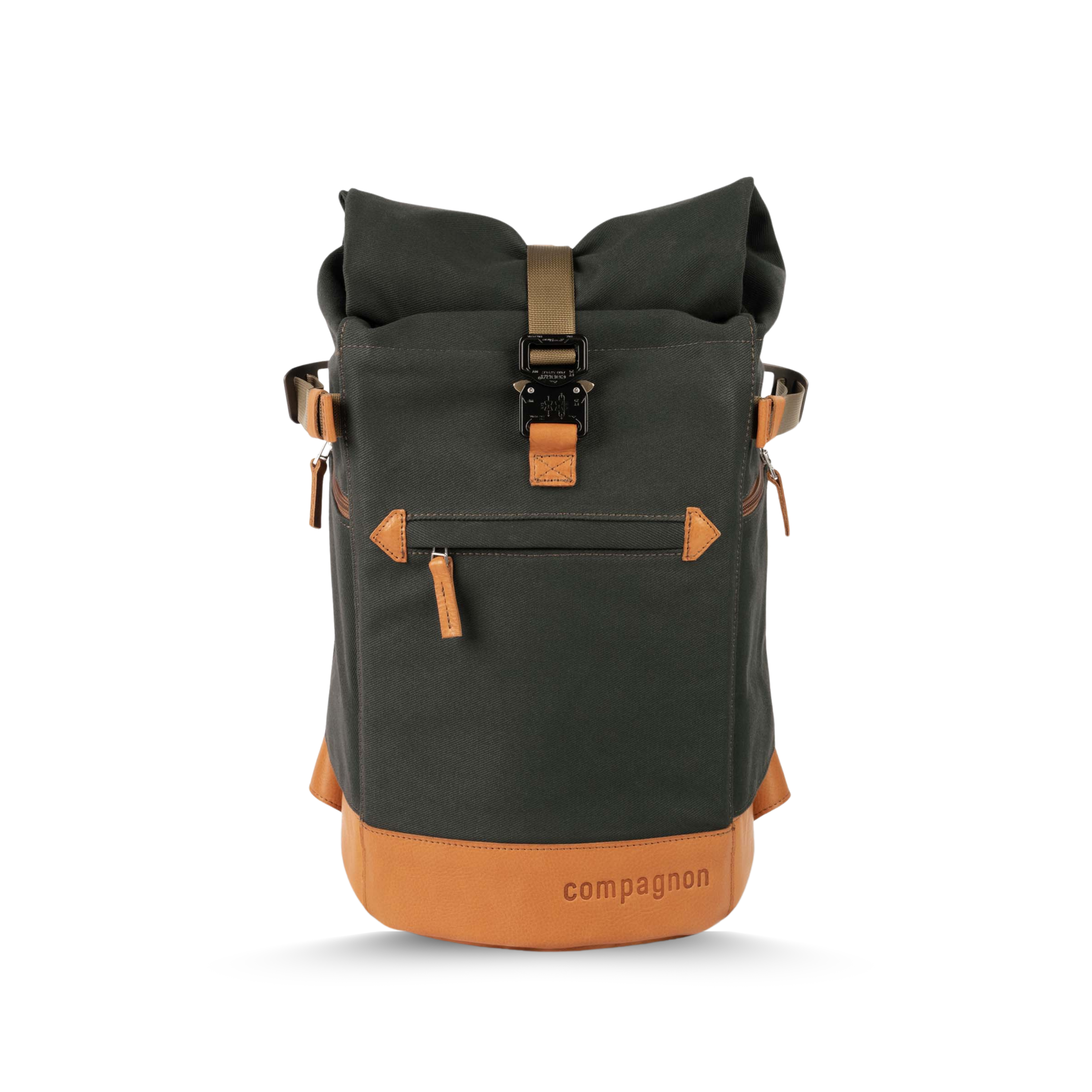 backpack messenger bag hybrid leather Little Backpack Gen III in green & light brown