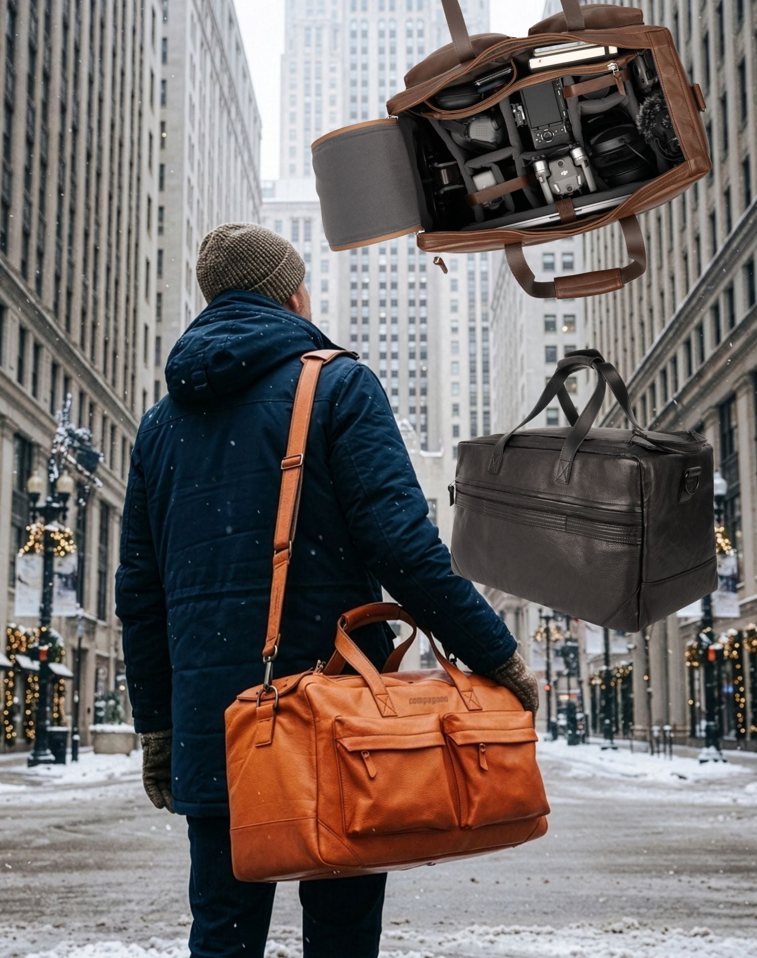 Hand luggage-compatible leather camera bag Weekender Gen III