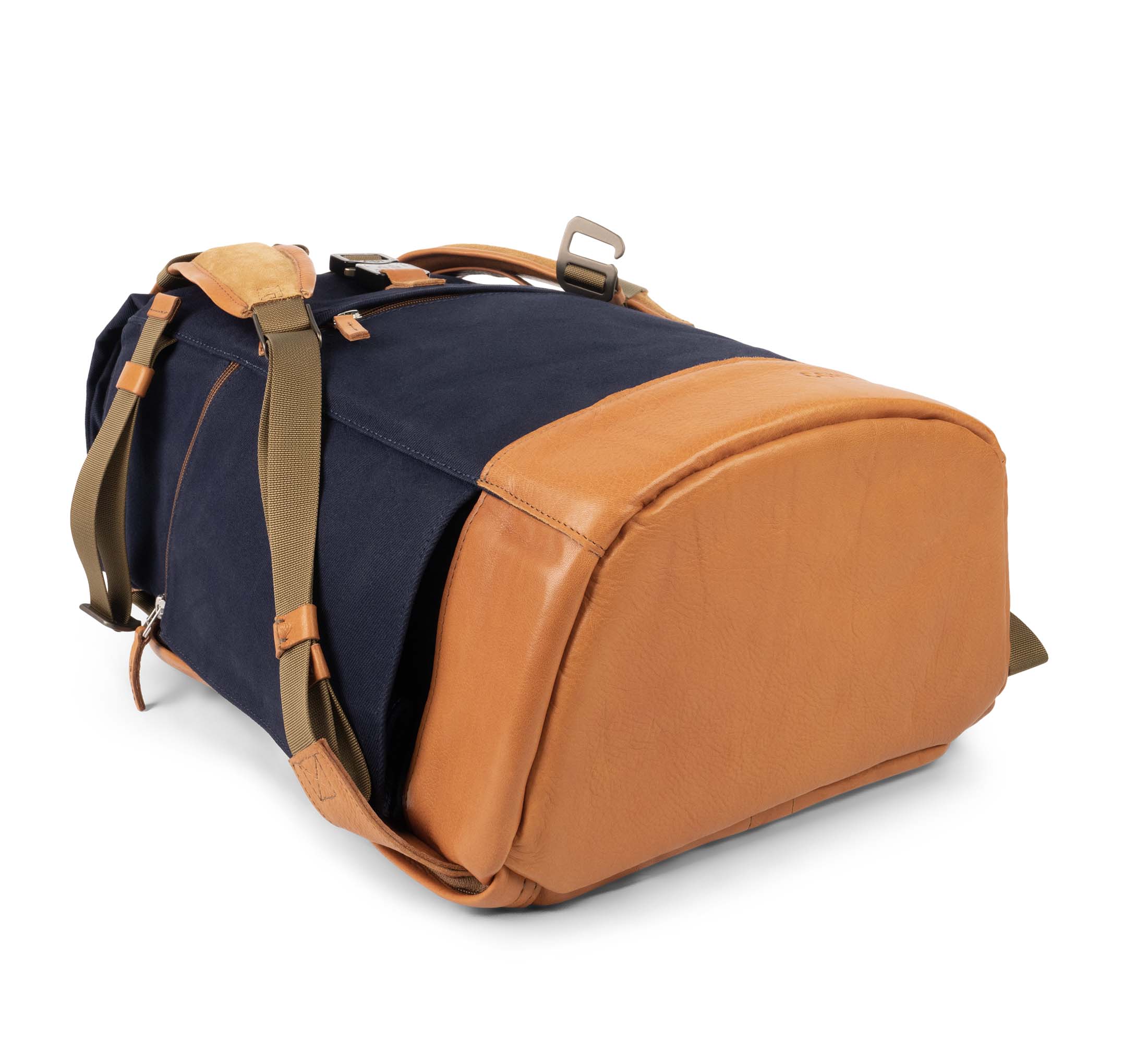 brown and blue leather backpack backpack Gen III
