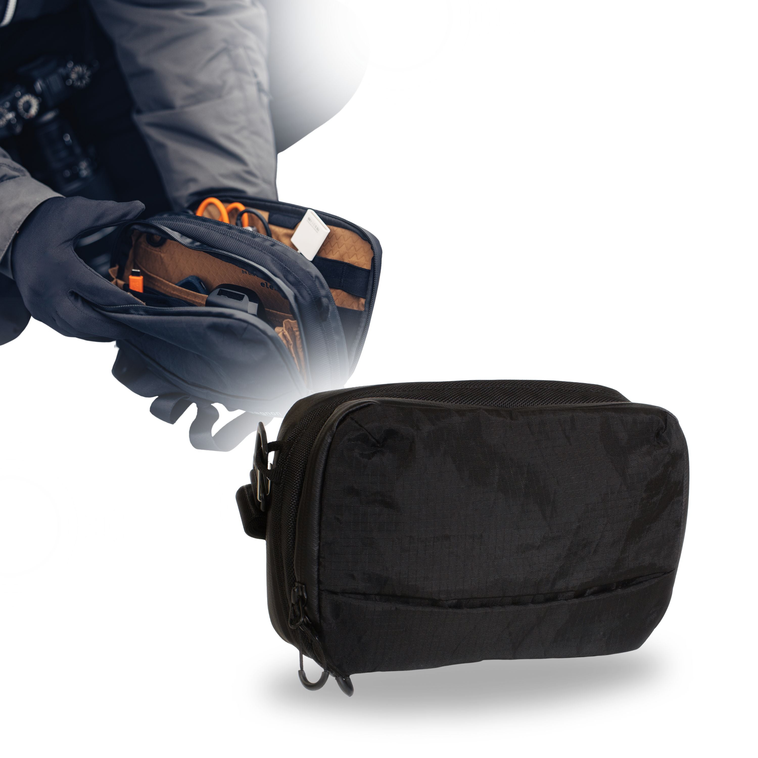 Amphipod Satellite Lock-On Pouch - Compact Running Waistband Storage Black